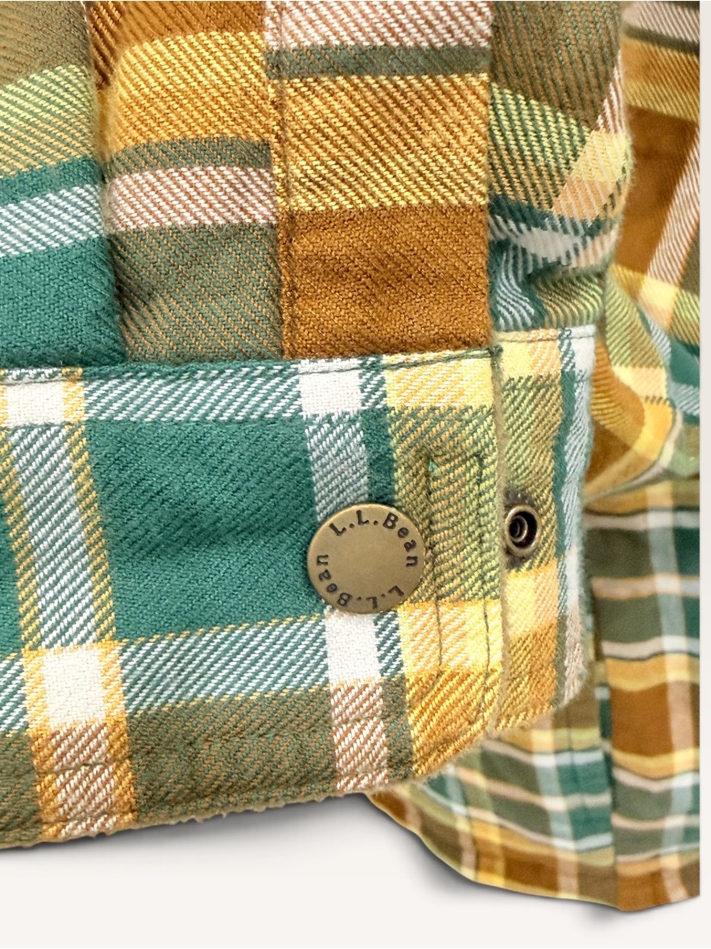 LL Bean Men's Medium Fleece Lined Flannel Shirt Traditional Fit Allspice NWT - Picture 4 of 14